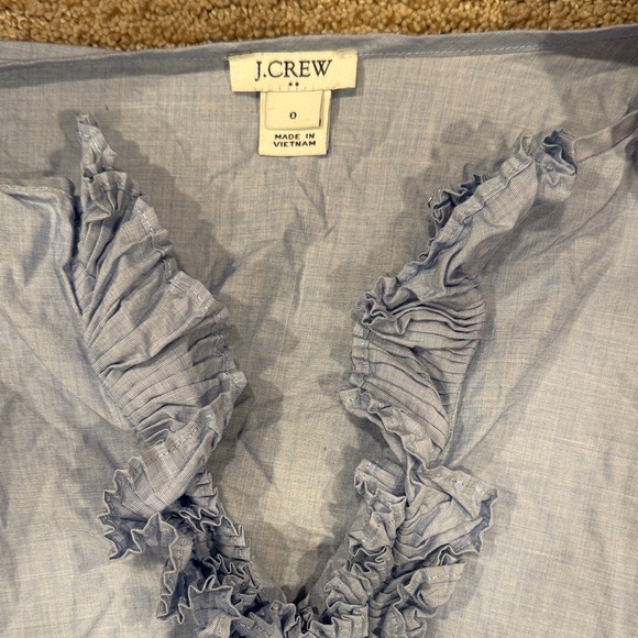 J. Crew Light Blue Ruffled Blouse - Picture 2 of 2